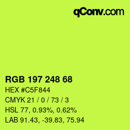 Color code: RGB 197 248 68 | qconv.com