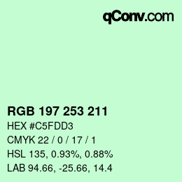 Color code: RGB 197 253 211 | qconv.com