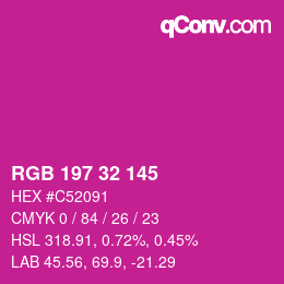 Color code: RGB 197 32 145 | qconv.com