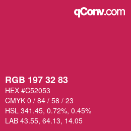 Color code: RGB 197 32 83 | qconv.com