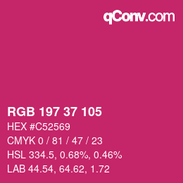 カラーコード: RGB 197 37 105 | qconv.com
