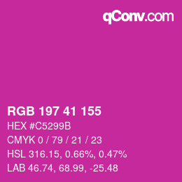 Color code: RGB 197 41 155 | qconv.com