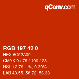 カラーコード: RGB 197 42 0 | qconv.com