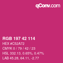 颜色代码: RGB 197 42 114 | qconv.com