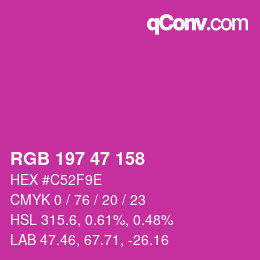 Color code: RGB 197 47 158 | qconv.com