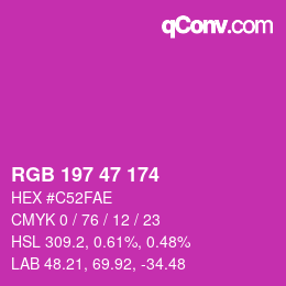 Color code: RGB 197 47 174 | qconv.com