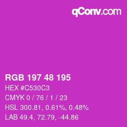 颜色代码: RGB 197 48 195 | qconv.com