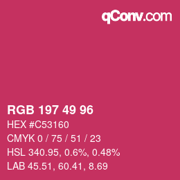 Color code: RGB 197 49 96 | qconv.com