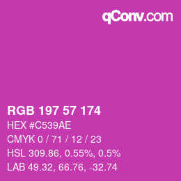 Color code: RGB 197 57 174 | qconv.com
