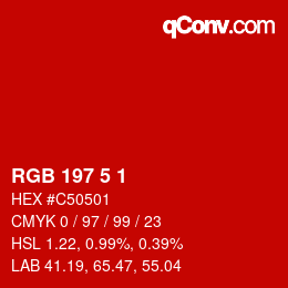 Color code: RGB 197 5 1 | qconv.com