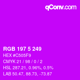 カラーコード: RGB 197 5 249 | qconv.com