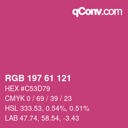 Color code: RGB 197 61 121 | qconv.com