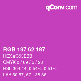 Color code: RGB 197 62 187 | qconv.com
