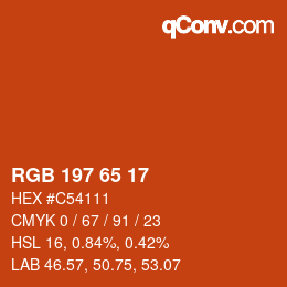 Color code: RGB 197 65 17 | qconv.com