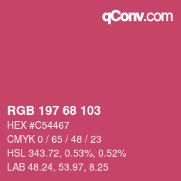 Color code: RGB 197 68 103 | qconv.com