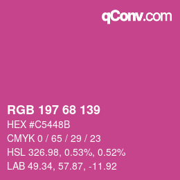 Color code: RGB 197 68 139 | qconv.com