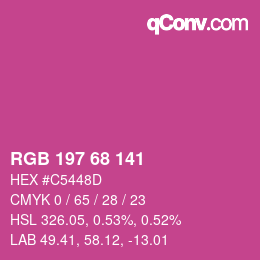 カラーコード: RGB 197 68 141 | qconv.com