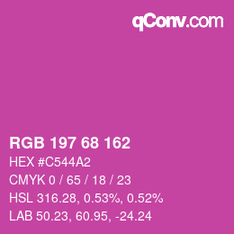 Color code: RGB 197 68 162 | qconv.com