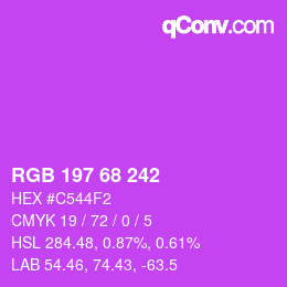 Color code: RGB 197 68 242 | qconv.com