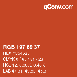 Color code: RGB 197 69 37 | qconv.com