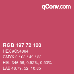 Color code: RGB 197 72 100 | qconv.com