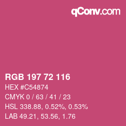 Color code: RGB 197 72 116 | qconv.com