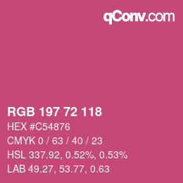Color code: RGB 197 72 118 | qconv.com