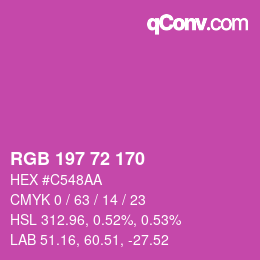Color code: RGB 197 72 170 | qconv.com