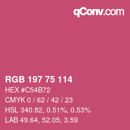 Farbcode: RGB 197 75 114 | qconv.com