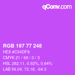 Color code: RGB 197 77 248 | qconv.com