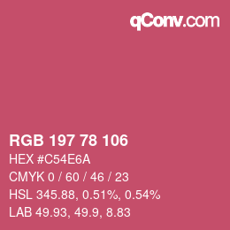 Color code: RGB 197 78 106 | qconv.com