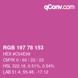 Color code: RGB 197 78 153 | qconv.com