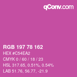 Color code: RGB 197 78 162 | qconv.com