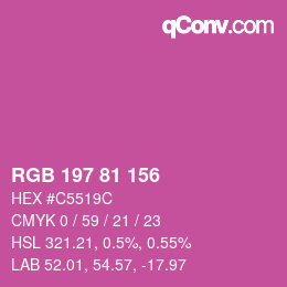 カラーコード: RGB 197 81 156 | qconv.com
