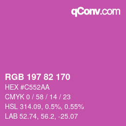 カラーコード: RGB 197 82 170 | qconv.com