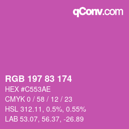 颜色代码: RGB 197 83 174 | qconv.com