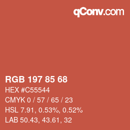 Farbcode: RGB 197 85 68 | qconv.com
