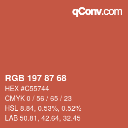 Farbcode: RGB 197 87 68 | qconv.com