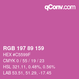 Color code: RGB 197 89 159 | qconv.com
