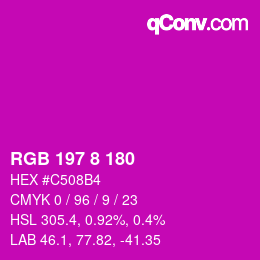 Color code: RGB 197 8 180 | qconv.com