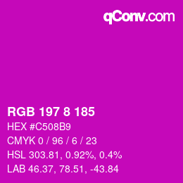 Color code: RGB 197 8 185 | qconv.com