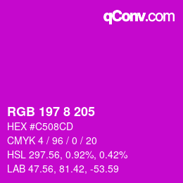 Color code: RGB 197 8 205 | qconv.com