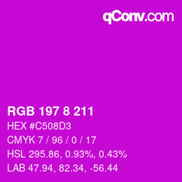 颜色代码: RGB 197 8 211 | qconv.com