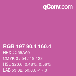 カラーコード: RGB 197 90.4 160.4 | qconv.com