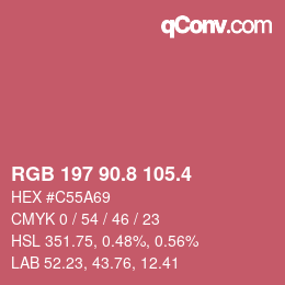 Color code: RGB 197 90.8 105.4 | qconv.com