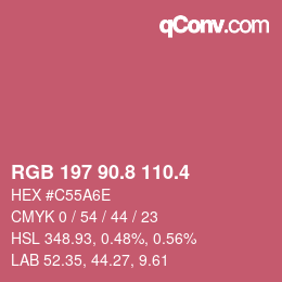 カラーコード: RGB 197 90.8 110.4 | qconv.com