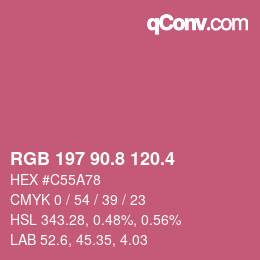 カラーコード: RGB 197 90.8 120.4 | qconv.com