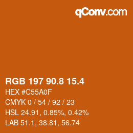 カラーコード: RGB 197 90.8 15.4 | qconv.com