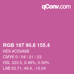 カラーコード: RGB 197 90.8 155.4 | qconv.com