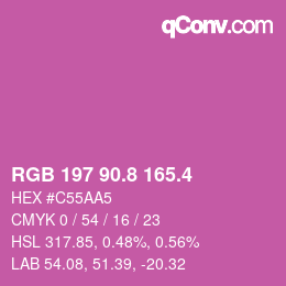 カラーコード: RGB 197 90.8 165.4 | qconv.com